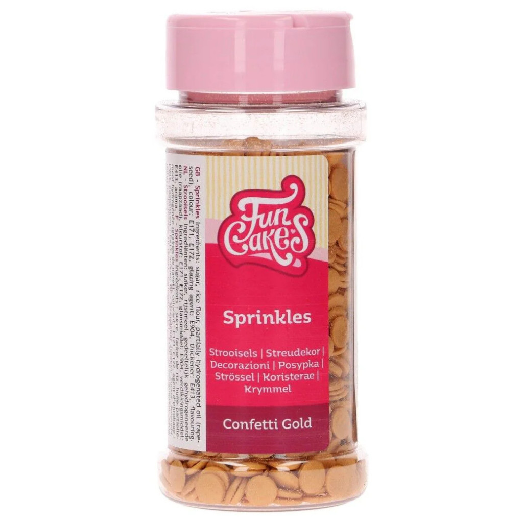 Confeti dorado comestible 60gr FUNCAKES