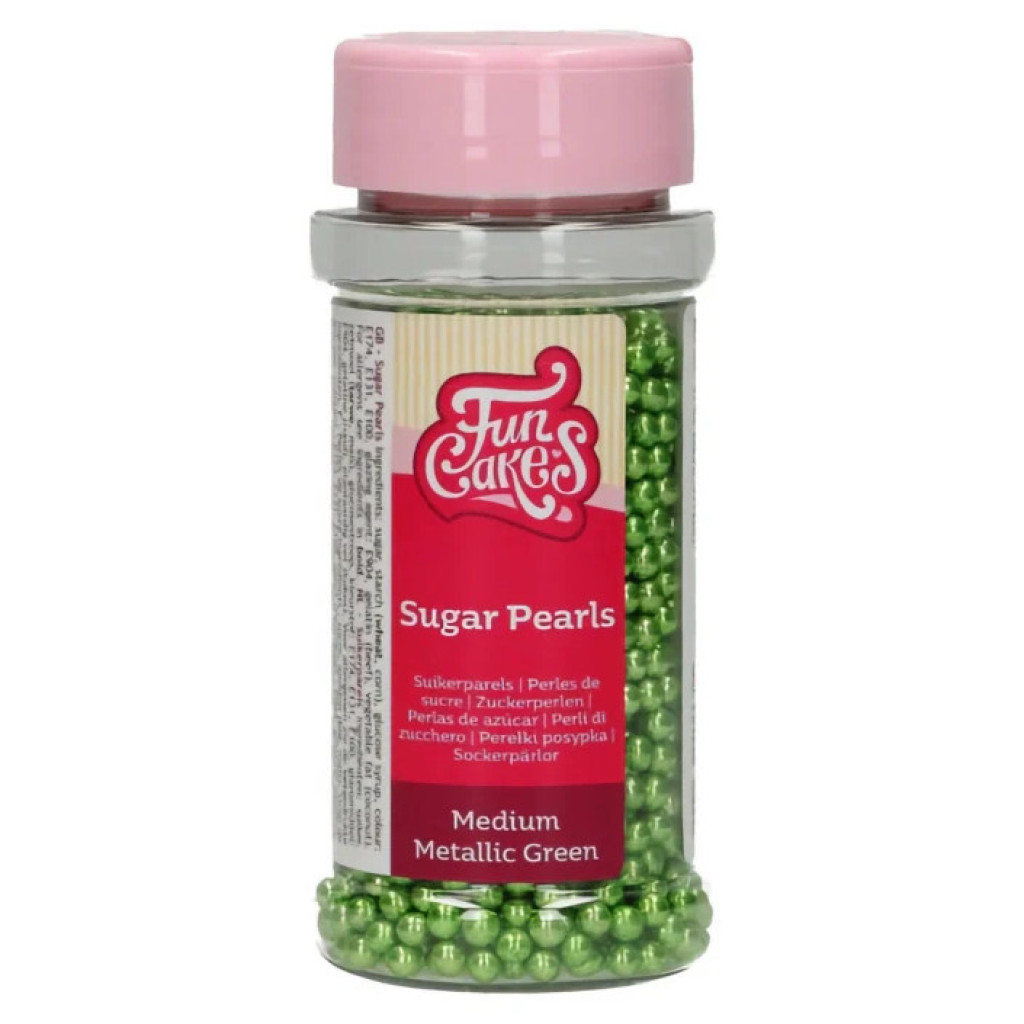 Perlas verdes metalizadas 80gr FUNCAKES