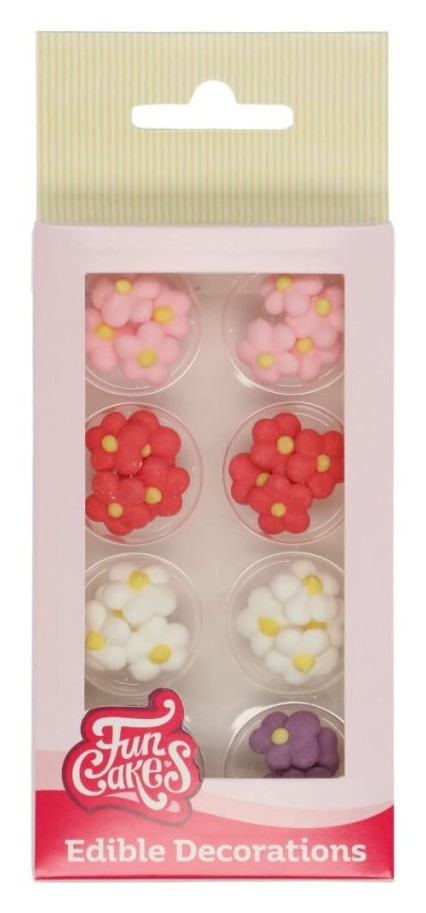 Set decoraciones de azúcar pequeñas flores, 32ud. FUNCAKES