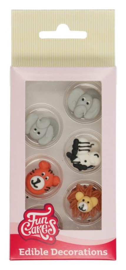 Decoración azucar animales safari 8ud FUNCAKES