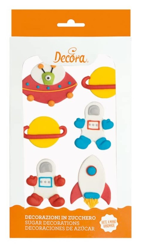 Decoración de azúcar space 6ud. DECORA