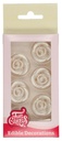 Decoraciones de mazapán rosas color plata, 6ud. FUNCAKES