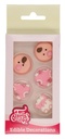 Set decoraciones de azúcar bebé niña, 12ud. FUNCAKES