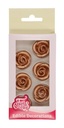 Decoraciones de mazapán rosas color oro oscuro, 6ud. FUNCAKES