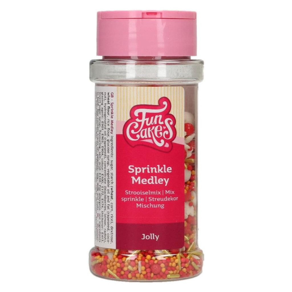 Decoración comestible sprinkle medley jolly 65g FUNCAKES