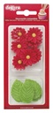 Flores rojas y hojas de azucar DEKORA