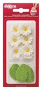 Flores blancas y hojas de azucar DEKORA