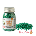 Perlas de azucar verde metalizado 100gr DECORA