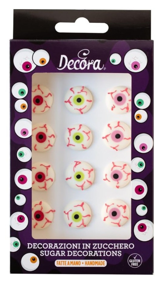 Ojos aterradores comestibles 12uds DECORA