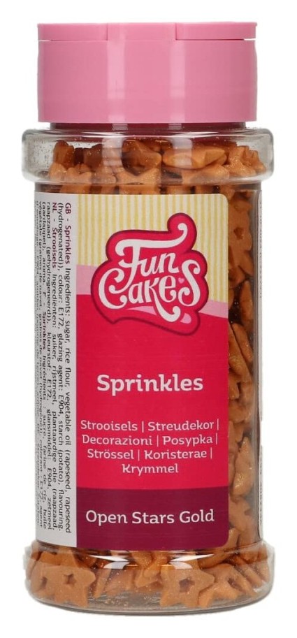 Estrellas abiertas dorado oscuro 50gr FUNCAKES