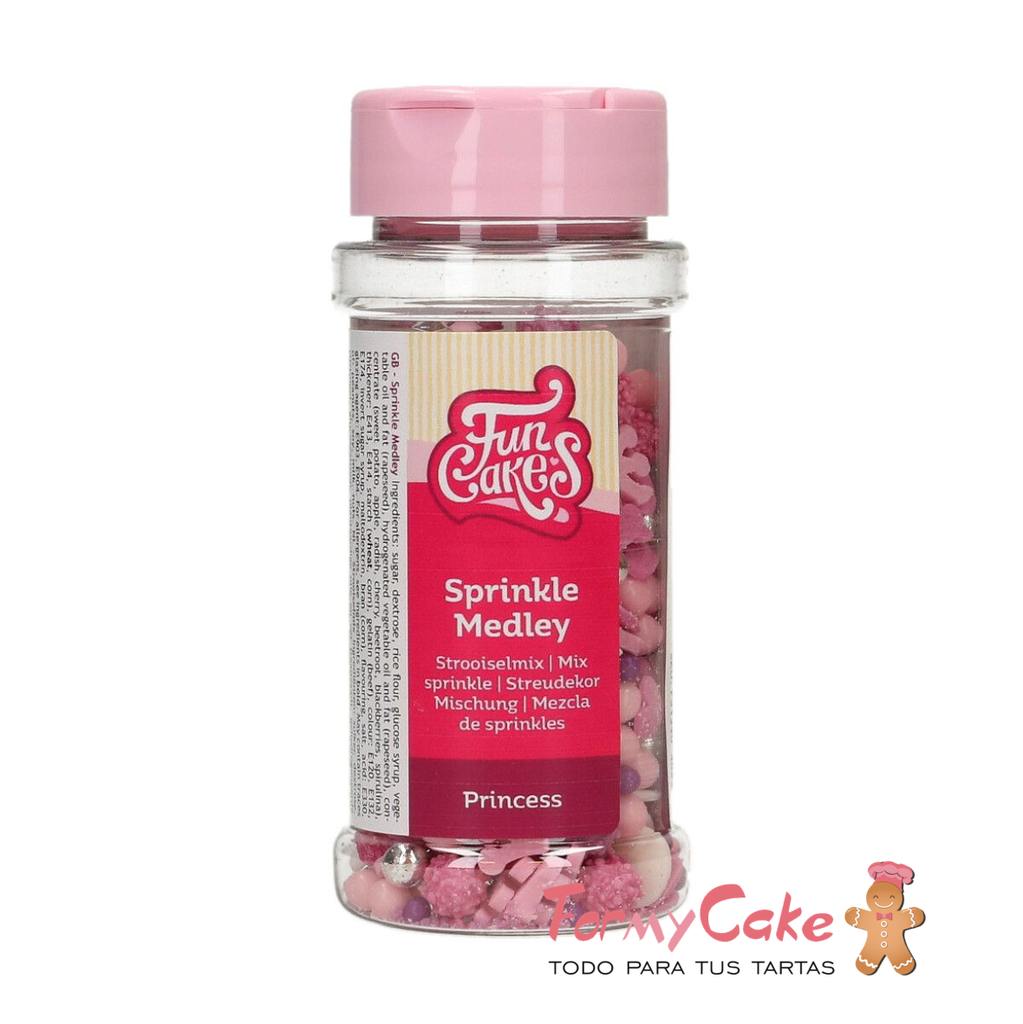 Decoración comestible sprinkle medley princesa 50g FUNCAKES