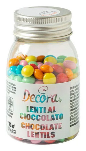 Mini perlas de chocolate con leche - colores arcoiris - 80gr DECORA