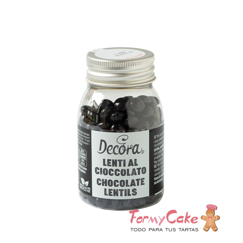 Mini perlas de chocolate con leche - negras - 80gr DECORA