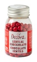 Mini perlas de chocolate con leche - rojas - 80gr DECORA