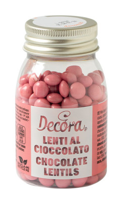 Mini perlas de chocolate con leche - rosa melocotón - 80gr DECORA