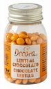 Mini lentillas de chocolate con leche color naranja - 80gr DECORA