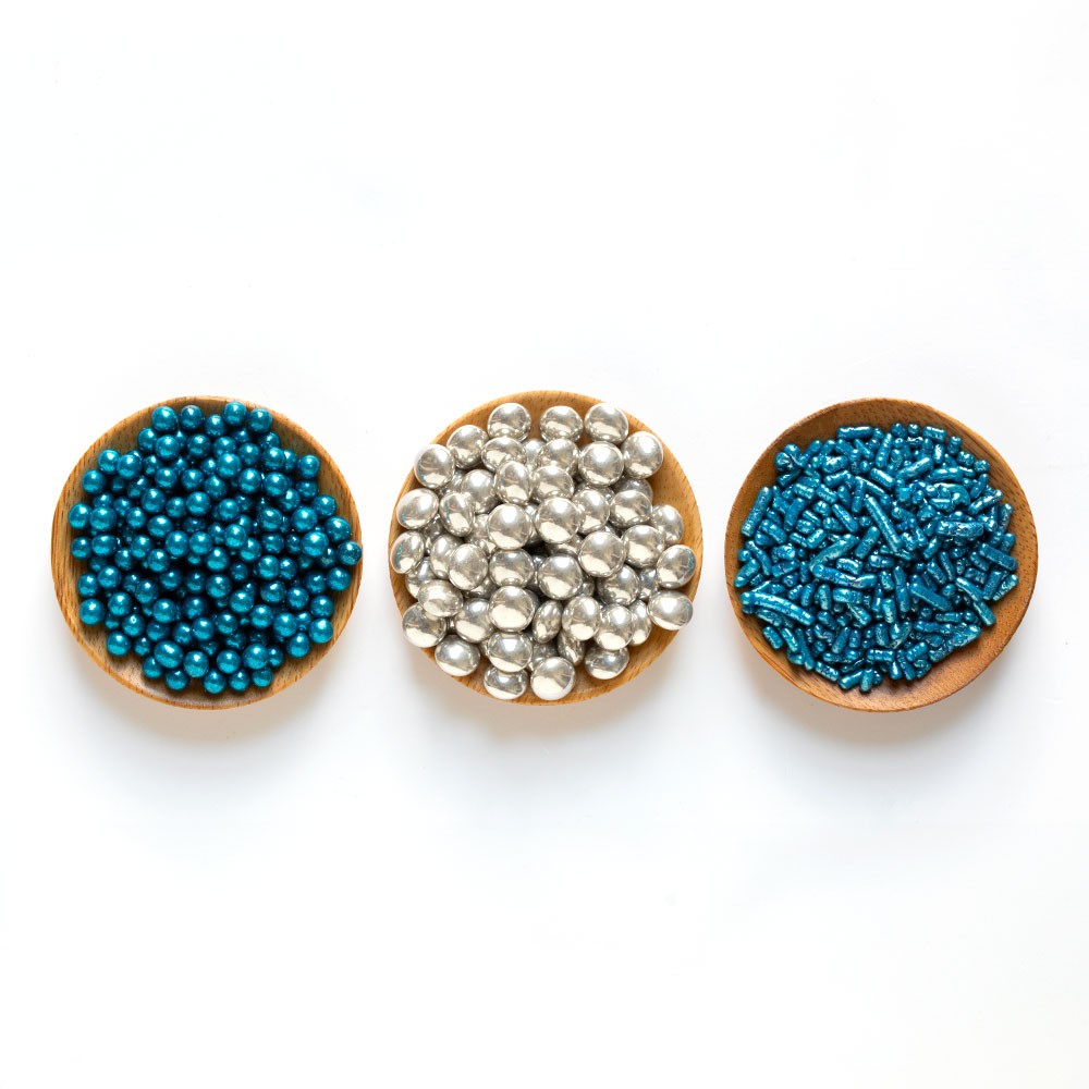 Set decor mix plata y azul 85gr DECORA