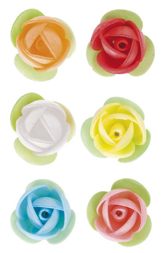 Rosas de oblea colores 8uds DEKORA