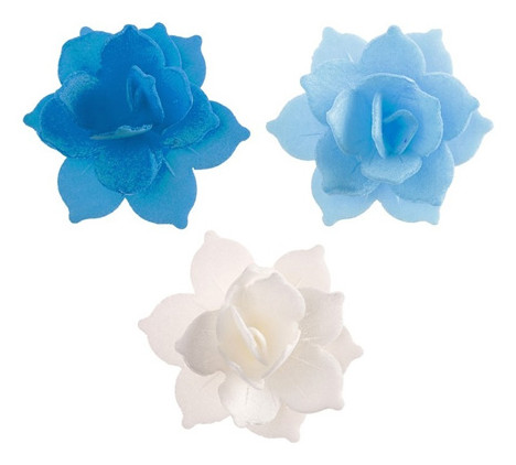 Mini nenufares de oblea azules 8uds DEKORA