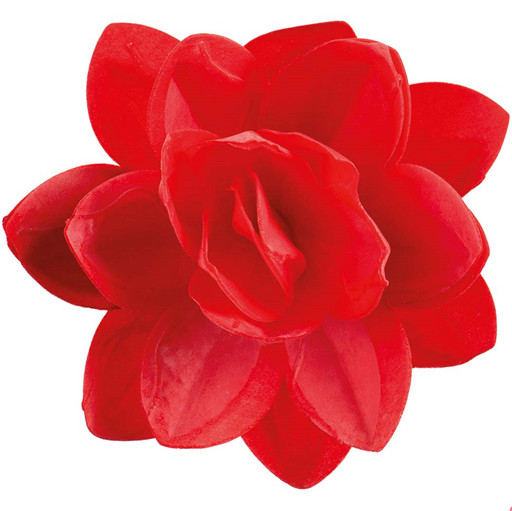 Flor roja de oblea 13cm DEKORA
