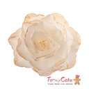 Rosa de oblea blanca borde dorado DEKORA