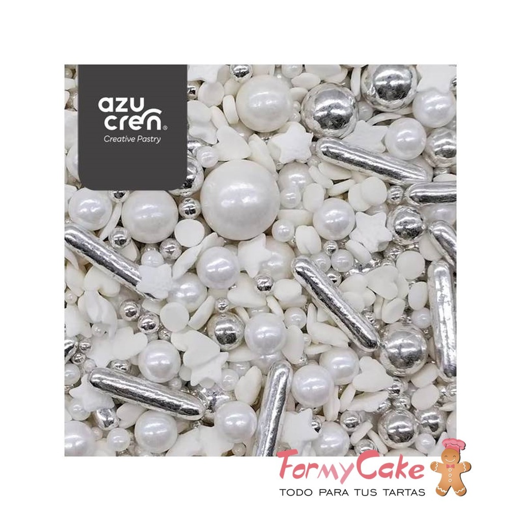 Sprinkle silver love 90g. AZUCREN