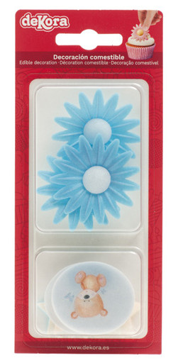 Decoración surtido de oblea bebé azul DEKORA