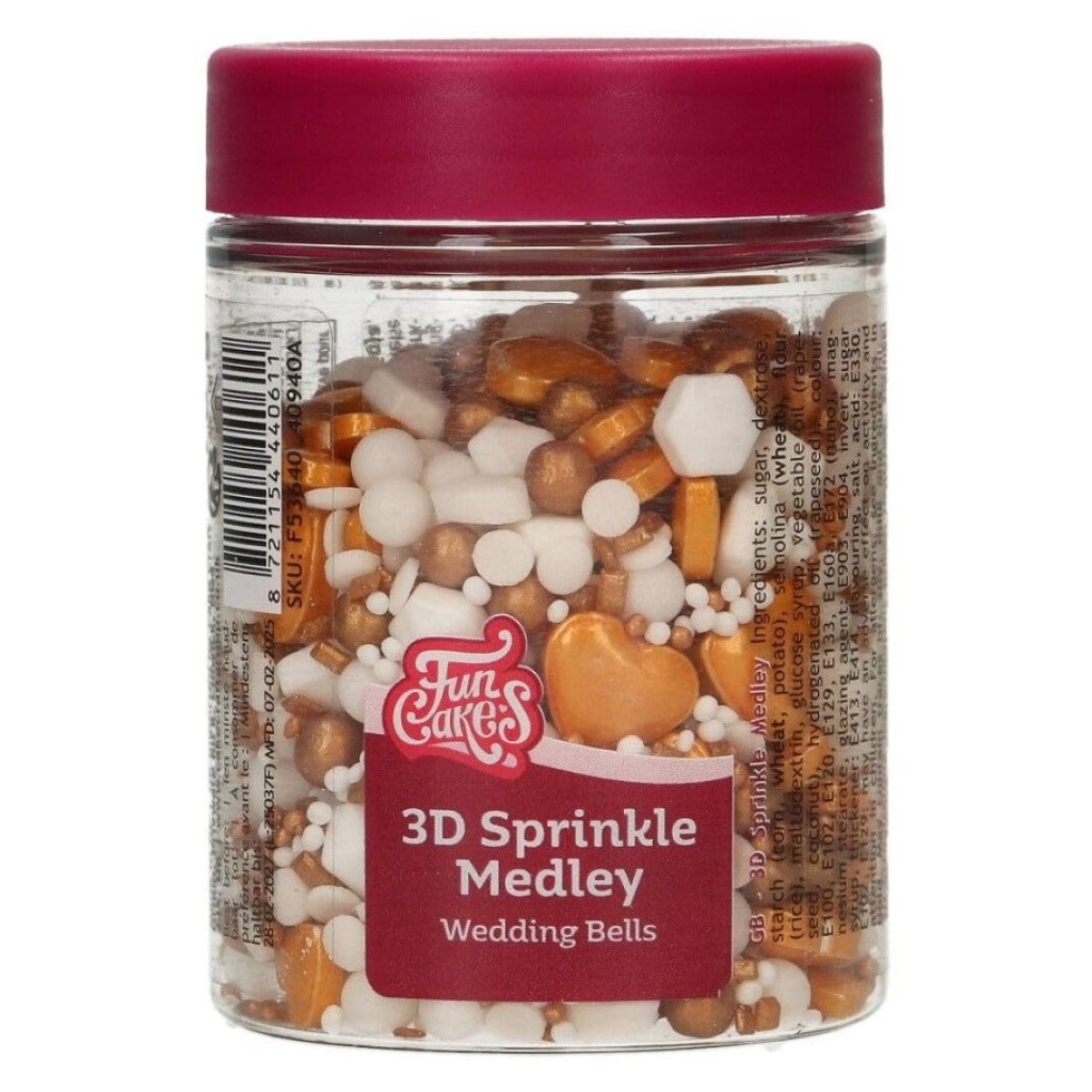 Sprinkle medley 3d - wedding bells - 70g FUNCAKES