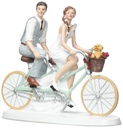 Figura para tarta boda "pareja en bicicleta" 21x19x9cm DEKORA