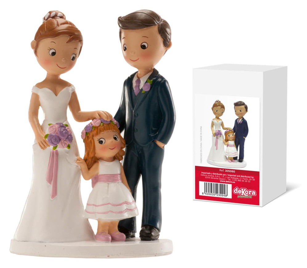 Figura para tarta boda "con niña" 16cm DEKORA