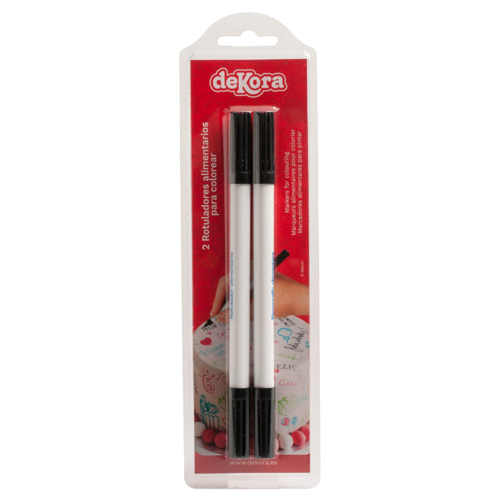 Rotulador comestible doble punta negro 2ud DEKORA