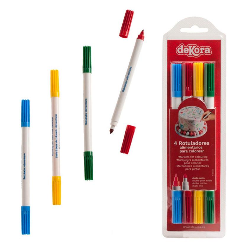 Rotuladores comestibles 4 colores DEKORA