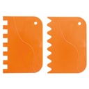 Set de espátulas ondulada y peine de plástico 2 ud. DECORA