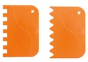 Set de espátulas ondulada y peine de plástico 2 ud. DECORA