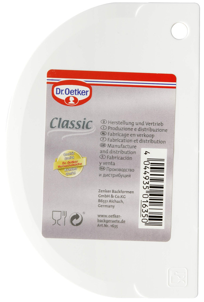 Espátula para cobertura, plástico 11x7,5 dr. OETKER