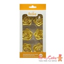 Rosas comestibles oro brillante 6ud DECORA