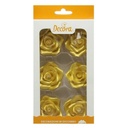 Rosas comestibles oro brillante 6ud DECORA