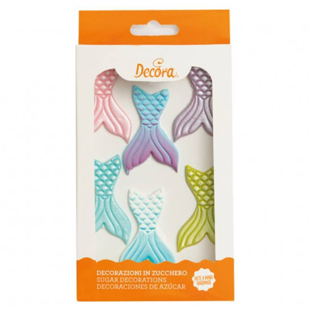 Decoración de azúcar colas de sirena 6ud DECORA