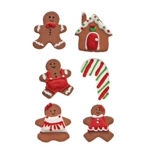 Decoración de azúcar familia jengibre 6ud DECORA