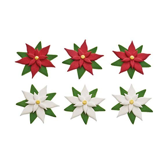 Decoración de azúcar flor de pascua 6ud DECORA