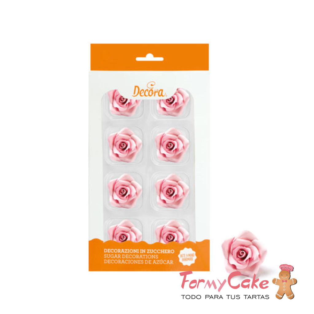 Rosas comestibles rosas 8ud DECORA