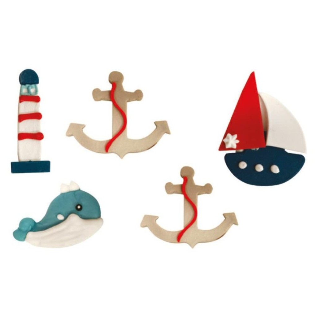 Figuritas de azúcar estilo marinero 5ud DECORA