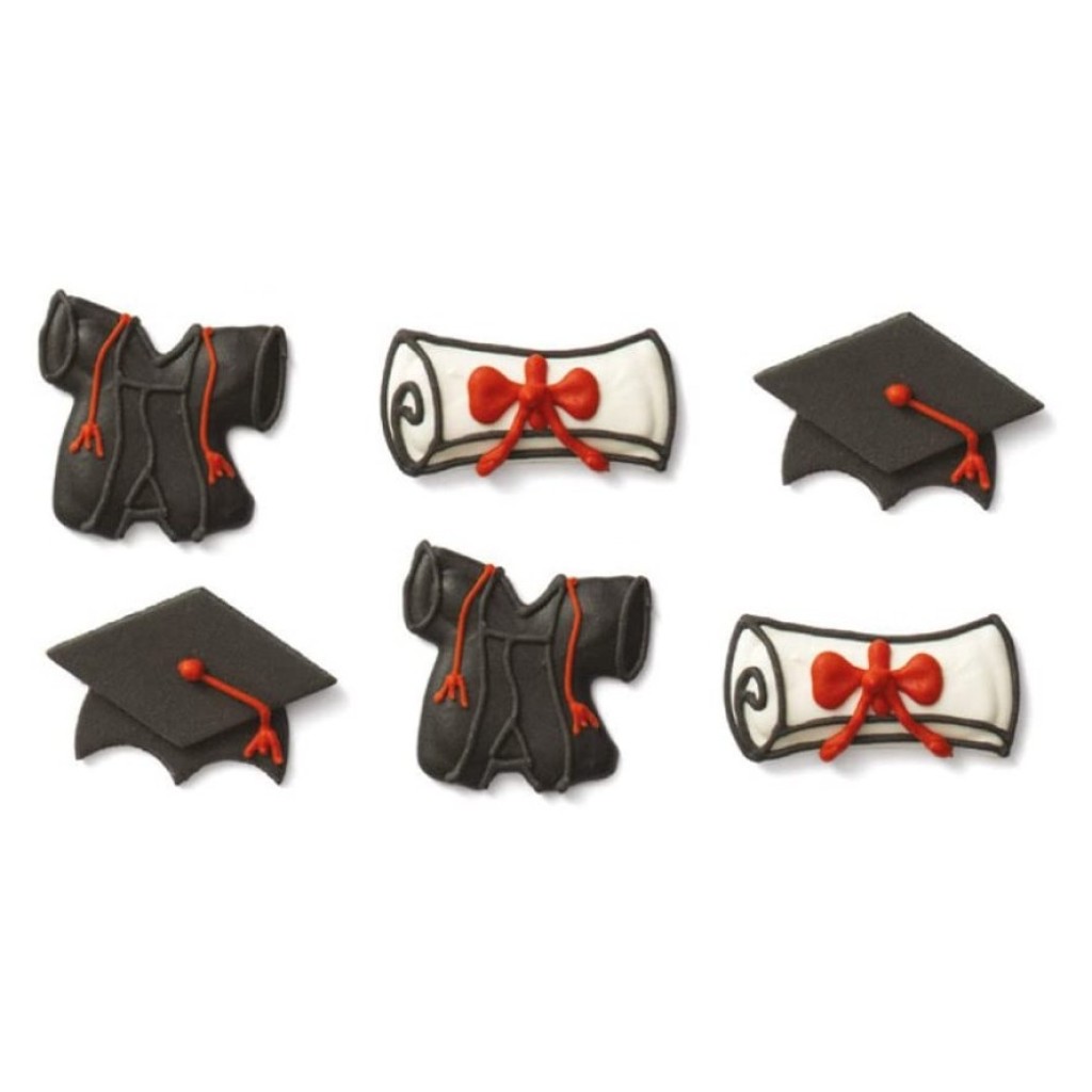 Figuritas de azúcar graduación 6ud DECORA