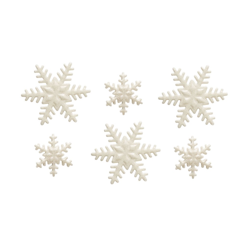 Decoración de azúcar copos de nieve 9ud DECORA