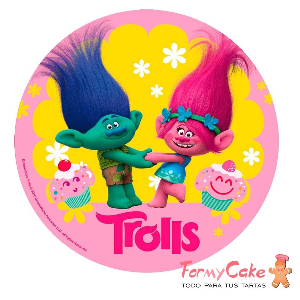 Impresión comestible trolls 20CM