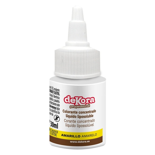 [412072] Colorante líquido amarillo liposoluble 30ml. Dekora