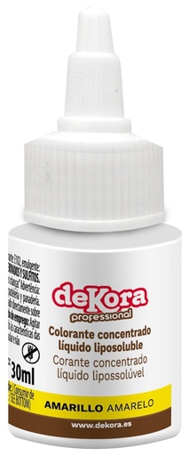 [412072] Colorante líquido amarillo liposoluble 30ml. Dekora