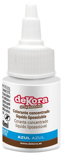 [412069] Colorante líquido azul liposoluble 30ml. Dekora