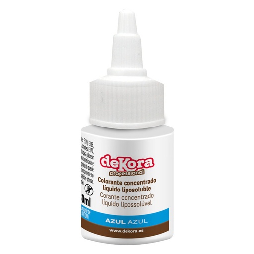 [412069] Colorante líquido azul liposoluble 30ml. Dekora