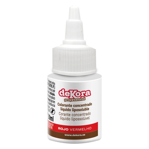 [412071] Colorante líquido rojo liposoluble 30ml. Dekora